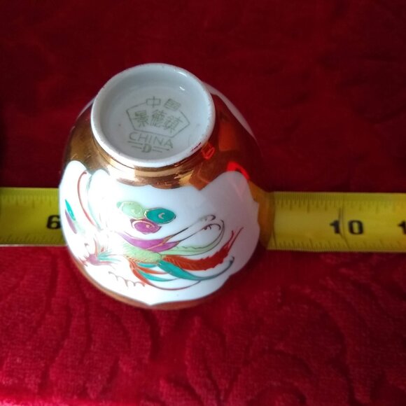 Vintage Chinese porcelain 6 x tea cups bowls set dragon phoenix double happiness - Picture 4 of 11